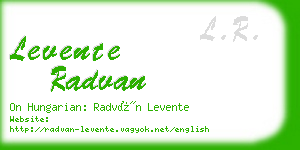 levente radvan business card